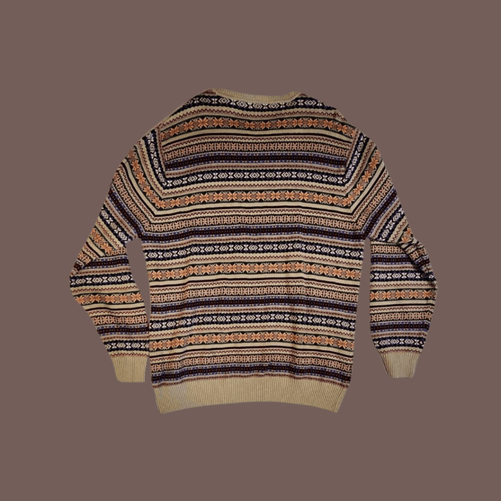 Vintage VTG Fair Isle Sweater Southern Pines Tan Knit Grandpacore XL Size US XL / EU 56 / 4 - 2 Thumbnail