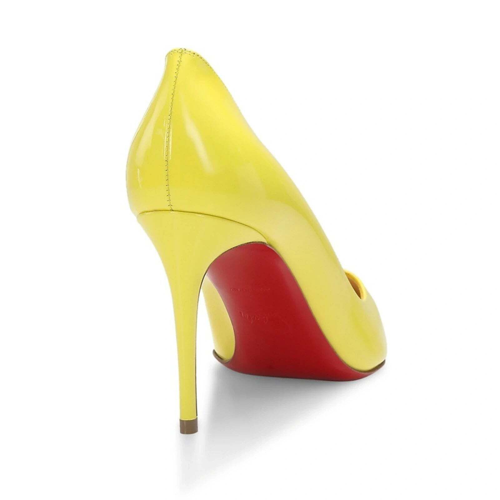 Christian Louboutin Pigalle Follies 85 Citronnade Yellow Patent Heel Pump 37 Size US 7 / IT 37 - 10 Thumbnail