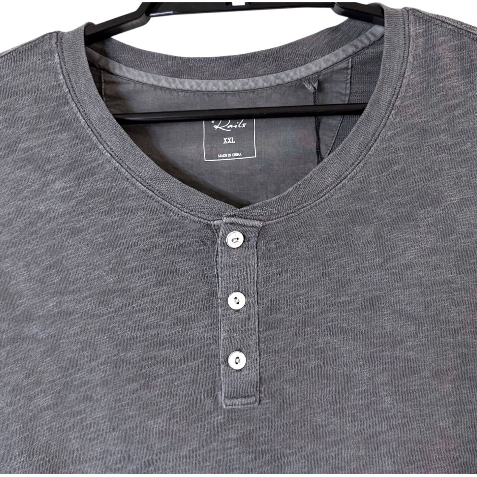 Rails VINTAGE Rails Skhi Long-Sleeve Henley Shirt Washed Black XXL 100% Cotton NEW Size US XXL / EU 58 / 5 - 6 Thumbnail
