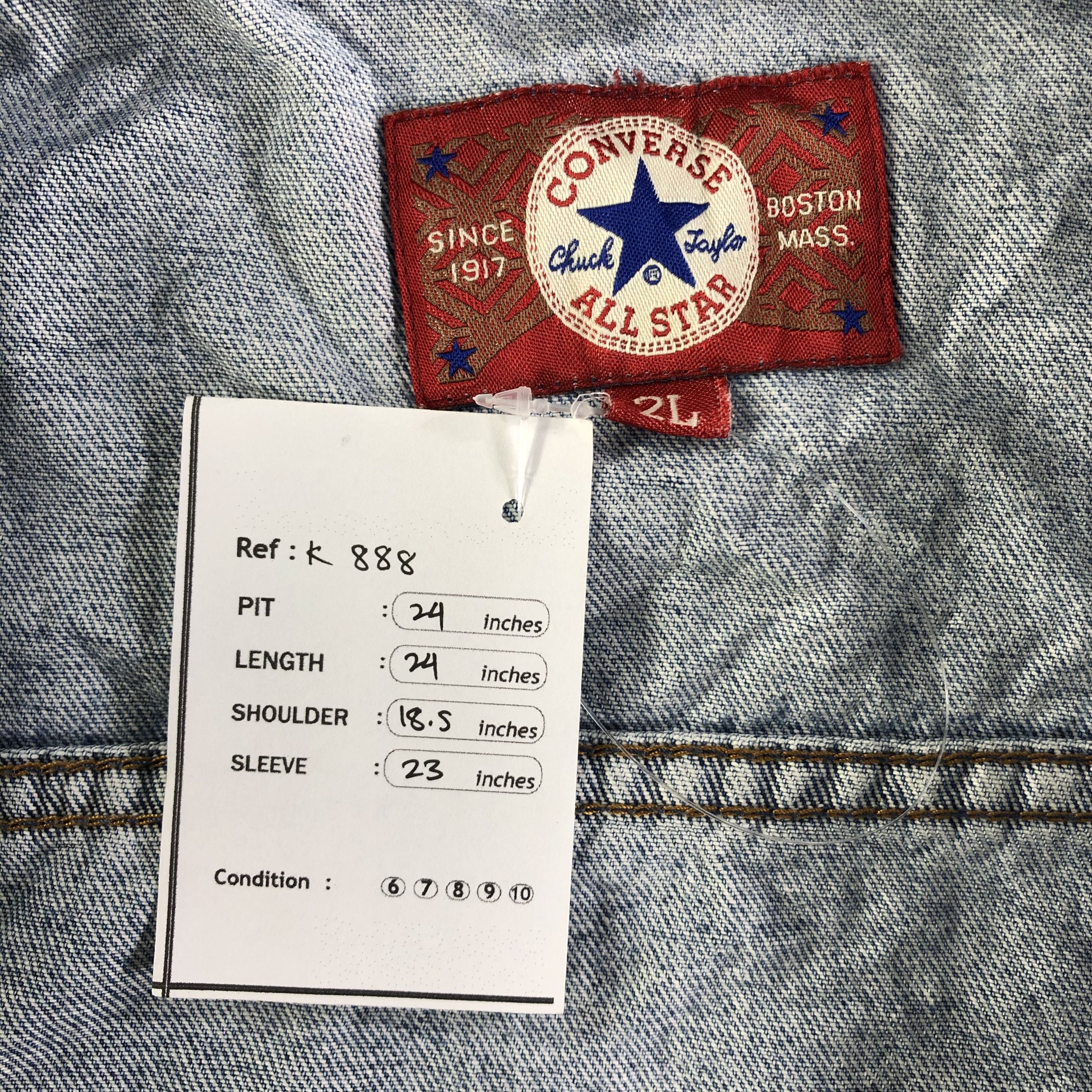 Converse Vintage Distressed Converse Denim Jacket Size US L / EU 52-54 / 3 - 8 Thumbnail