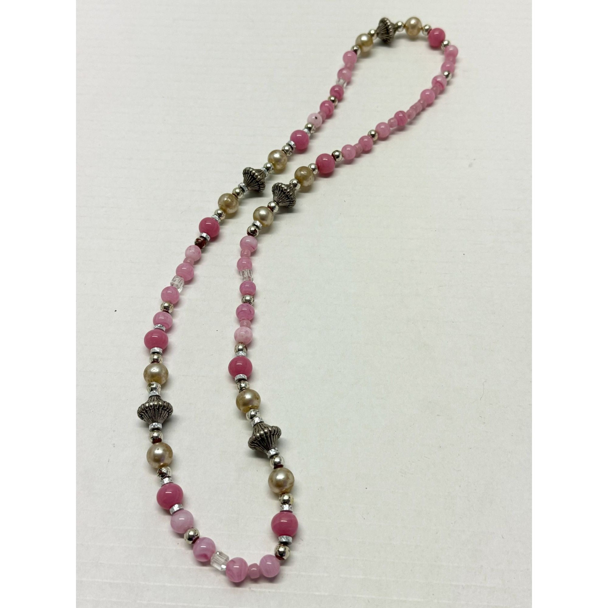 Vintage Vintage pink glass rhinestone beaded necklace Size ONE SIZE - 4 Thumbnail
