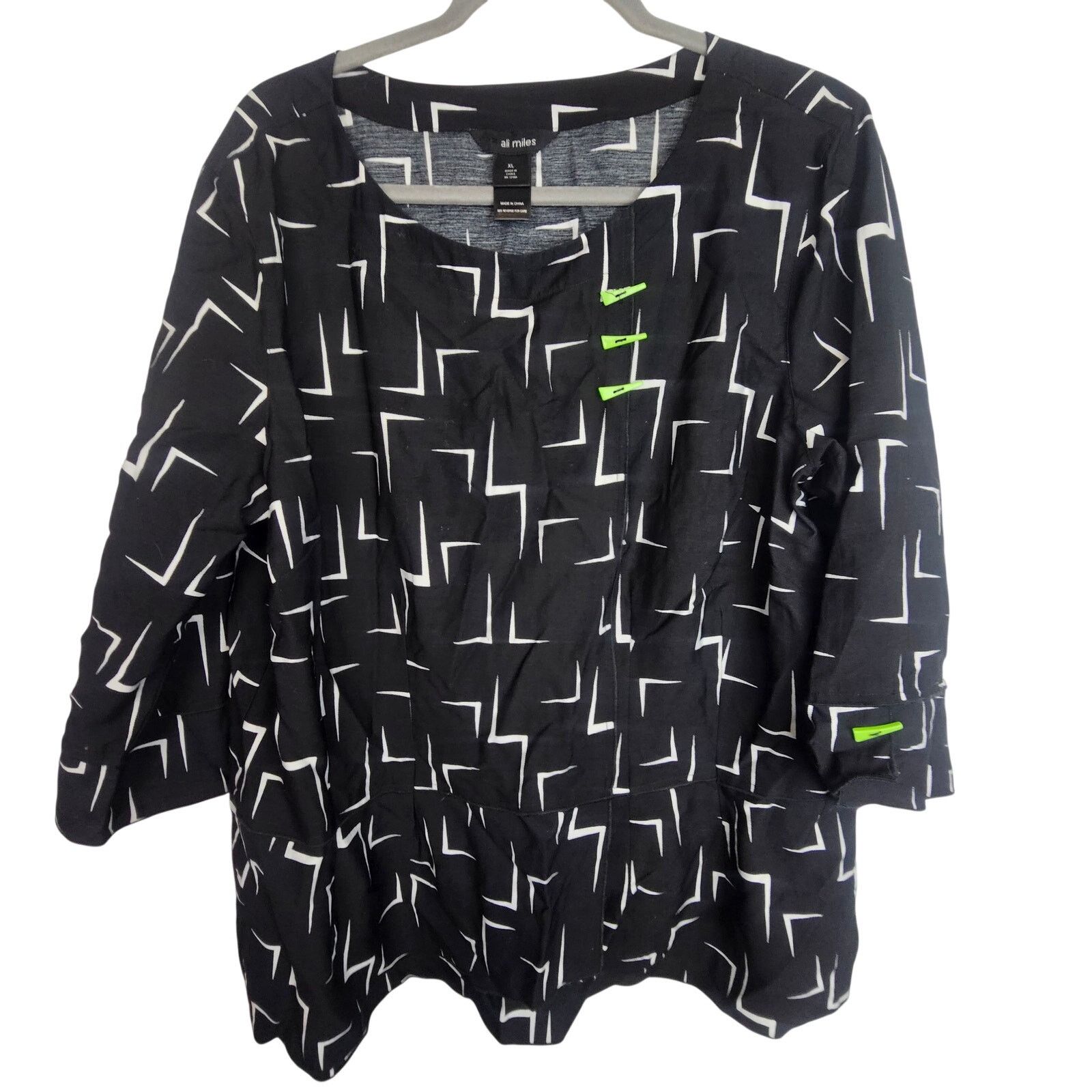 Miles New York Ali Miles Women Geometric Tunic XL Artsy Corporate Chic Size XL / US 12-14 / IT 48-50 - 1 Thumbnail