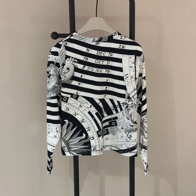 Hermes Hermes Star Chart Series Black and White Printed Top Size XS / US 0-2 / IT 36-38 - 3 Thumbnail