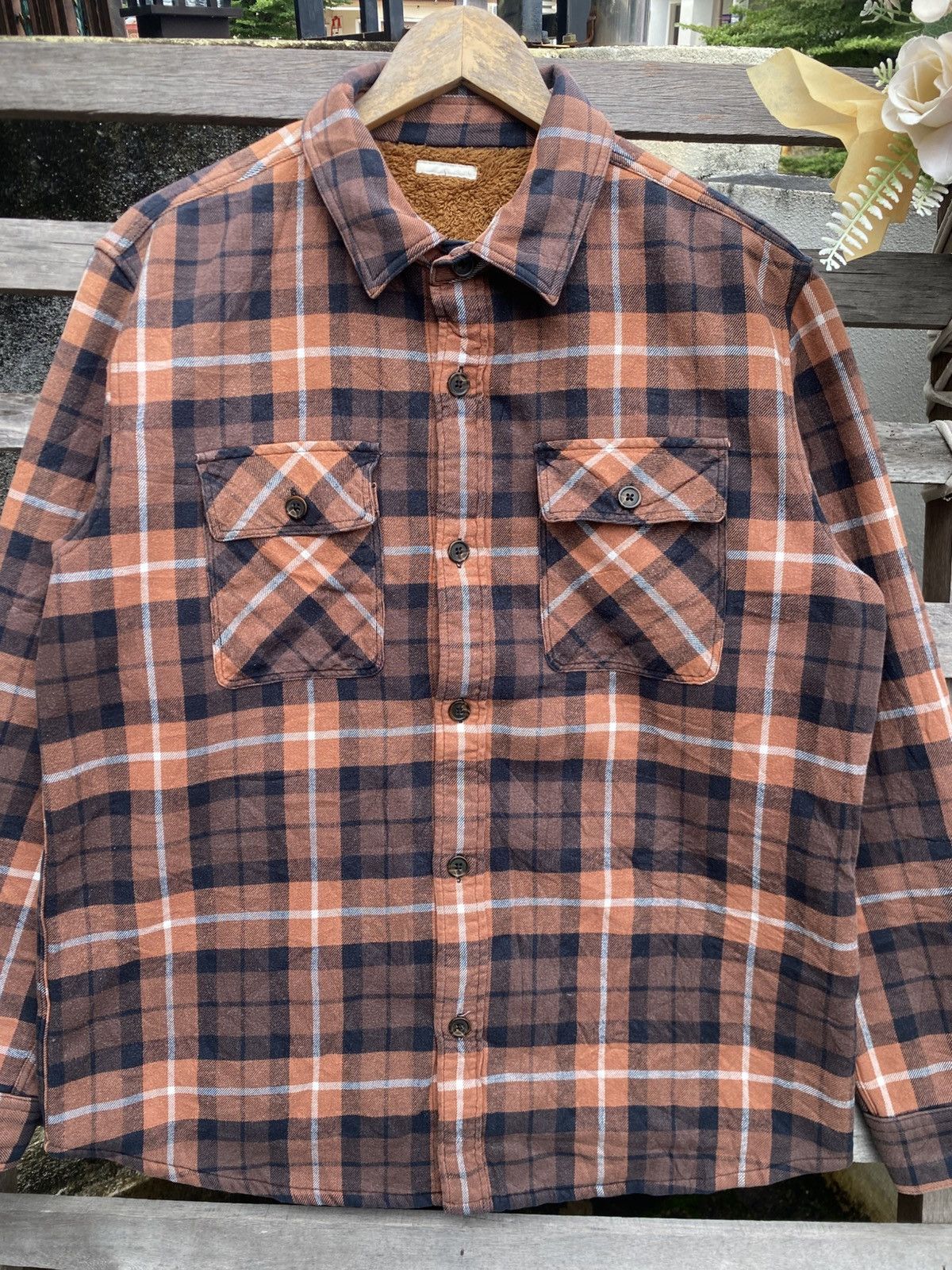 GU Vintage Y2K GU Plaid Fleece-Lined Overshirt Jacket Size US L / EU 52-54 / 3 - 2 Thumbnail