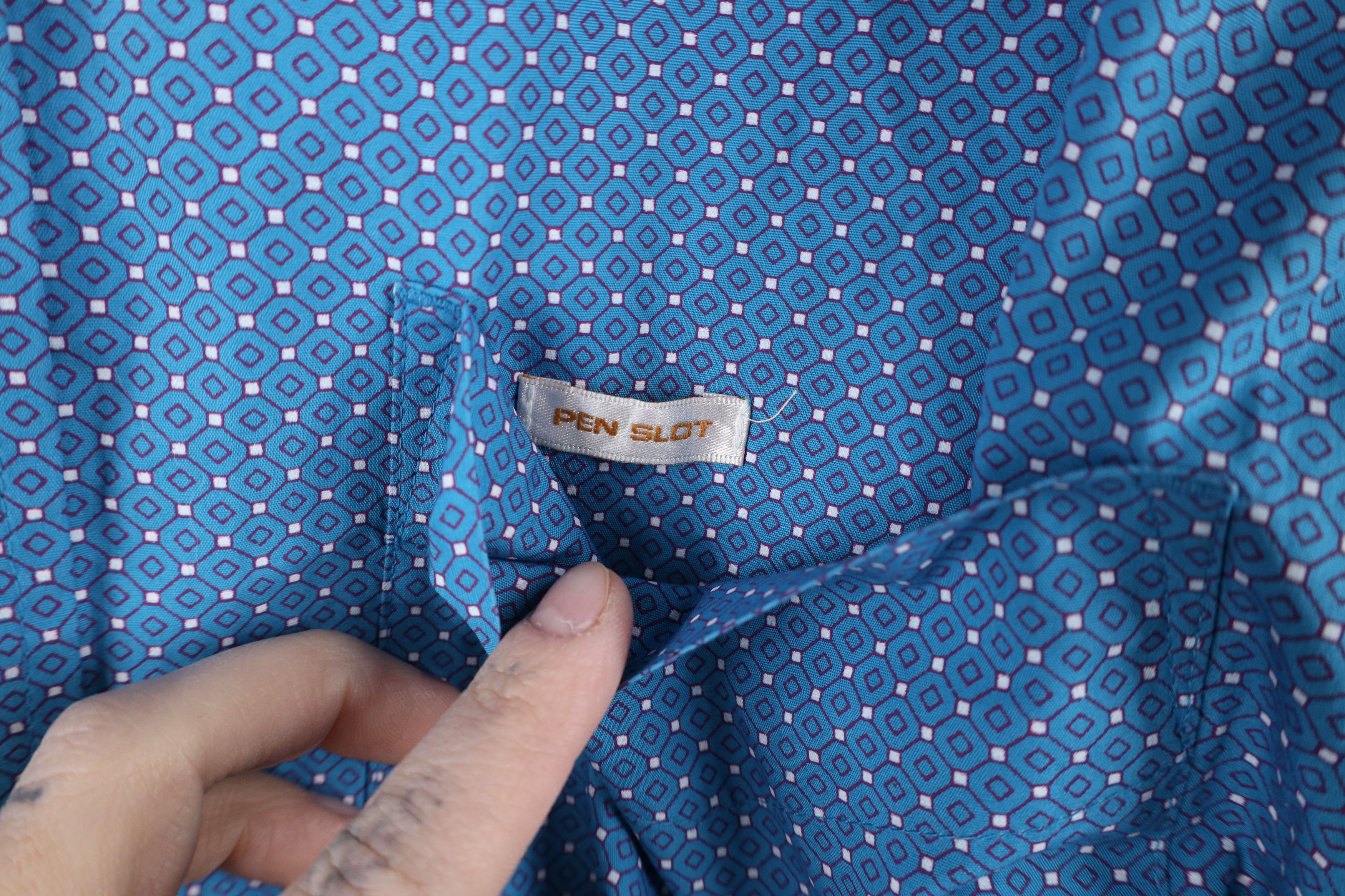 Ariat × Vintage Ariat Geometric Collared Workwear Button Down Shirt Blue Size US L / EU 52-54 / 3 - 5 Thumbnail