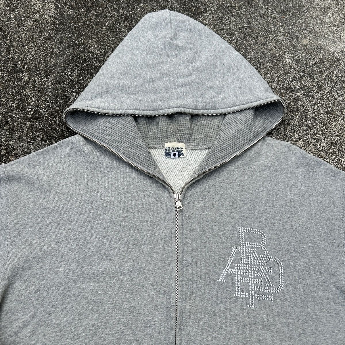 Bape × Swarovski Vintage Bape Swarovski College Logo Full Zip Hoodie Size US M / EU 48-50 / 2 - 1 Thumbnail