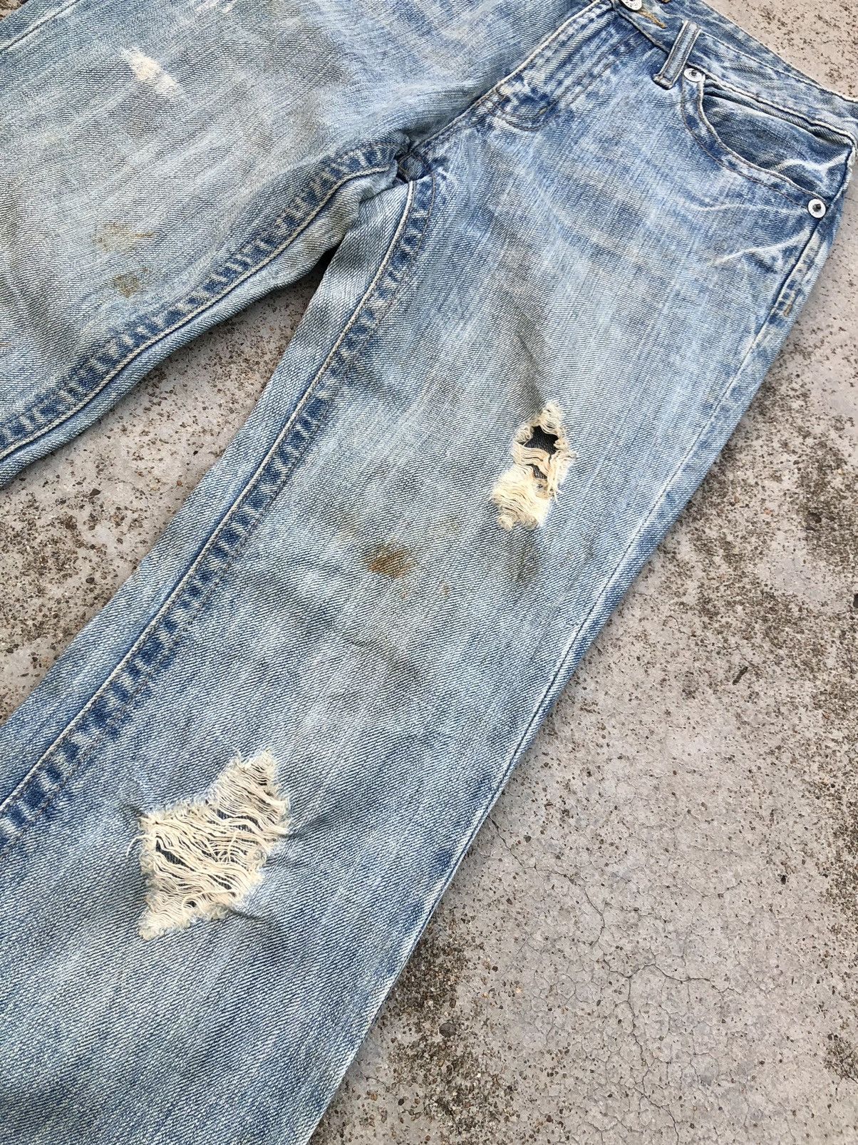 Japanese Brand FLARED⚡️⚡️ORIRIN JEANS DISTRESSED DENIM Size 28" / US 6 / IT 42 - 2 Thumbnail