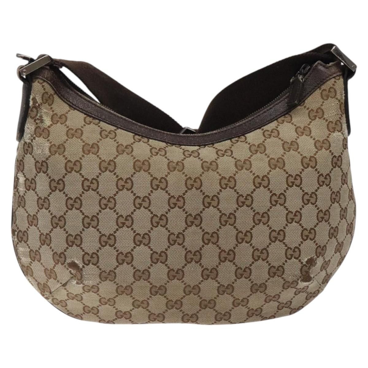 Gucci GUCCI GG Canvas Shoulder Bag Beige Silver Size ONE SIZE - 3 Thumbnail