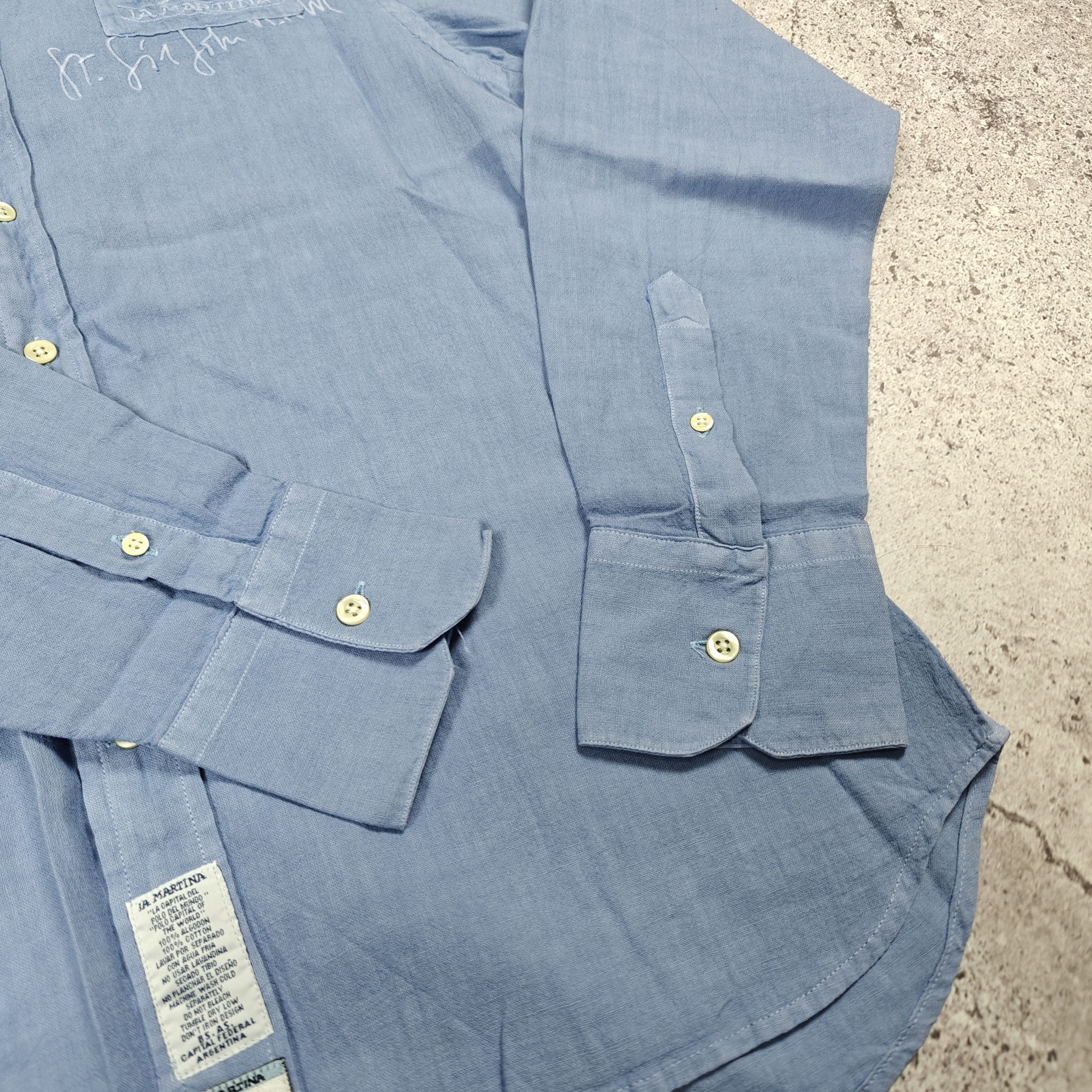 La Martina La Martina Linen Shirt Buenos Aires Collared Blue size L Size US L / EU 52-54 / 3 - 6 Thumbnail