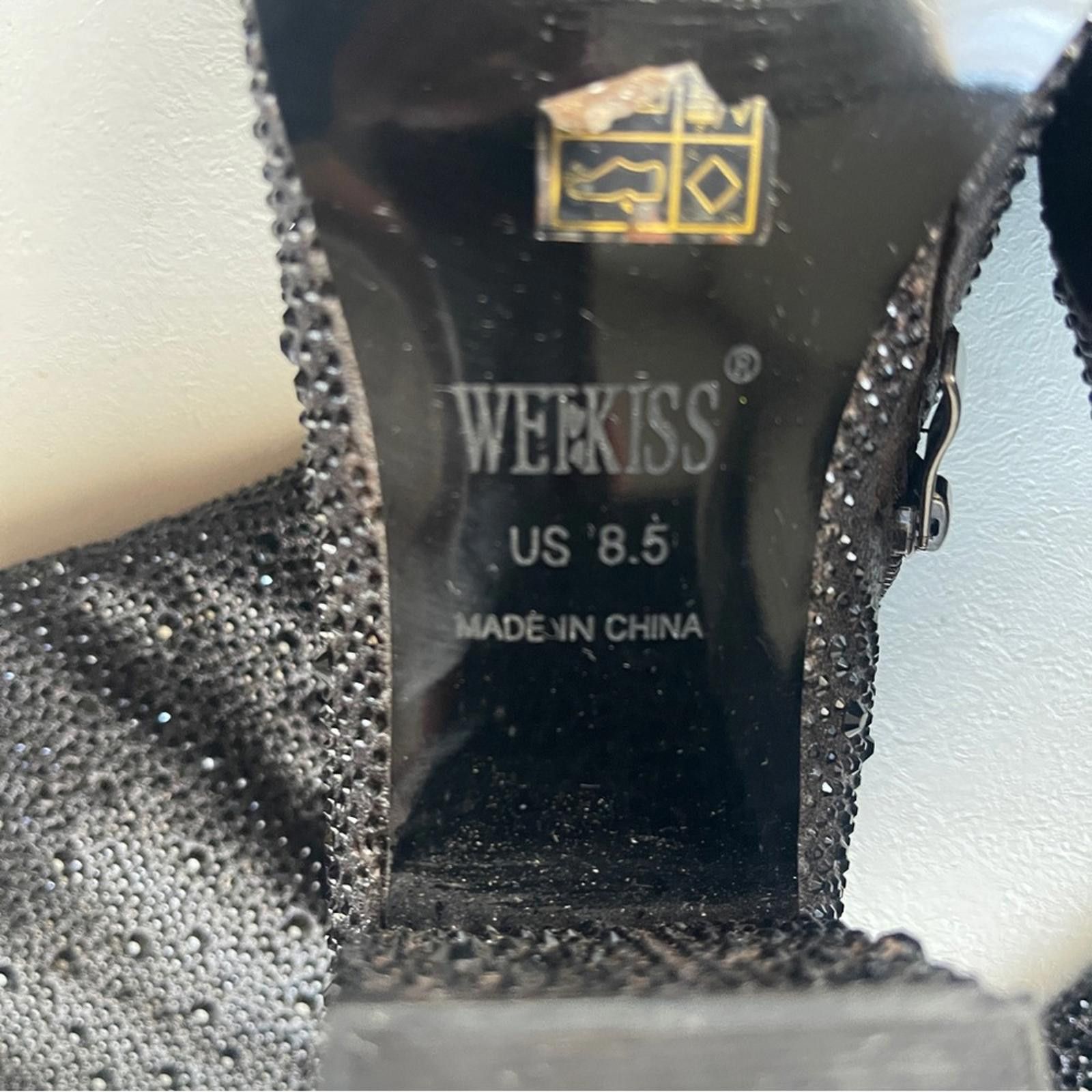 Other Wet Kiss Black Rhinestone Heeled Boots in many sizes avail Size US 6.5 / IT 36.5 - 7 Thumbnail