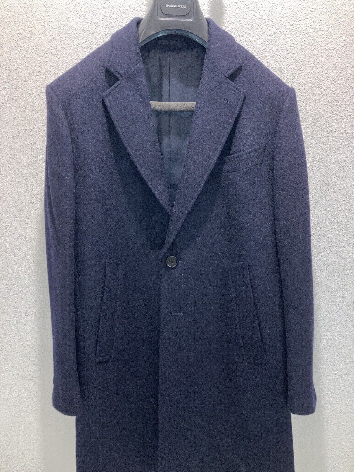 image of Spier And Mackay Wool Cashmere Overcoat in Navy, Men's (Size Large)