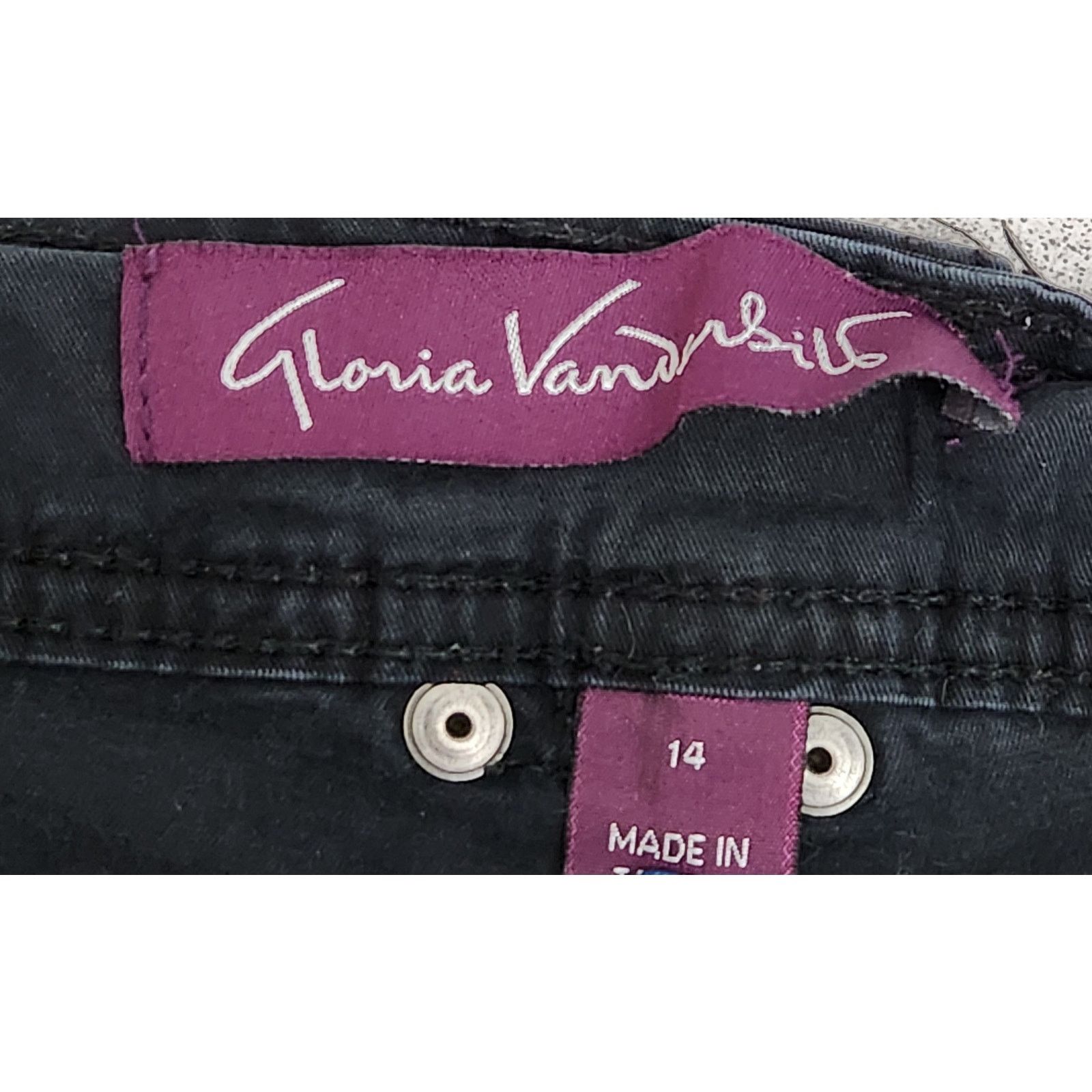 Gloria Vanderbilt Gloria Vanderbilt Black Flat Front Slashed Pockets Skorts 14 Size 37" - 4 Thumbnail
