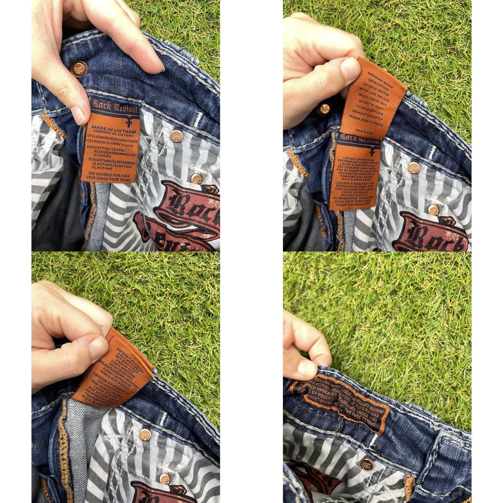 Vintage Rock Revival Jeans Mens 30 Straight Leg 5-Pocket Distressed Grunge Denim Blue Size US 30 / EU 46 - 9 Thumbnail