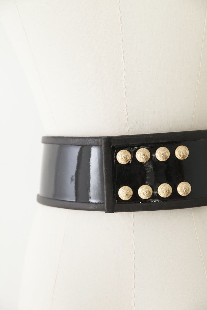 Balmain SS15 black patent leather belt Size ONE SIZE - 5 Thumbnail