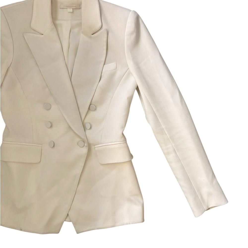 Jonathan Simkhai Jonathan Simkhai Double-Breasted Crepe Blazer White Size 4 Size S / US 4 / IT 40 - 7 Thumbnail