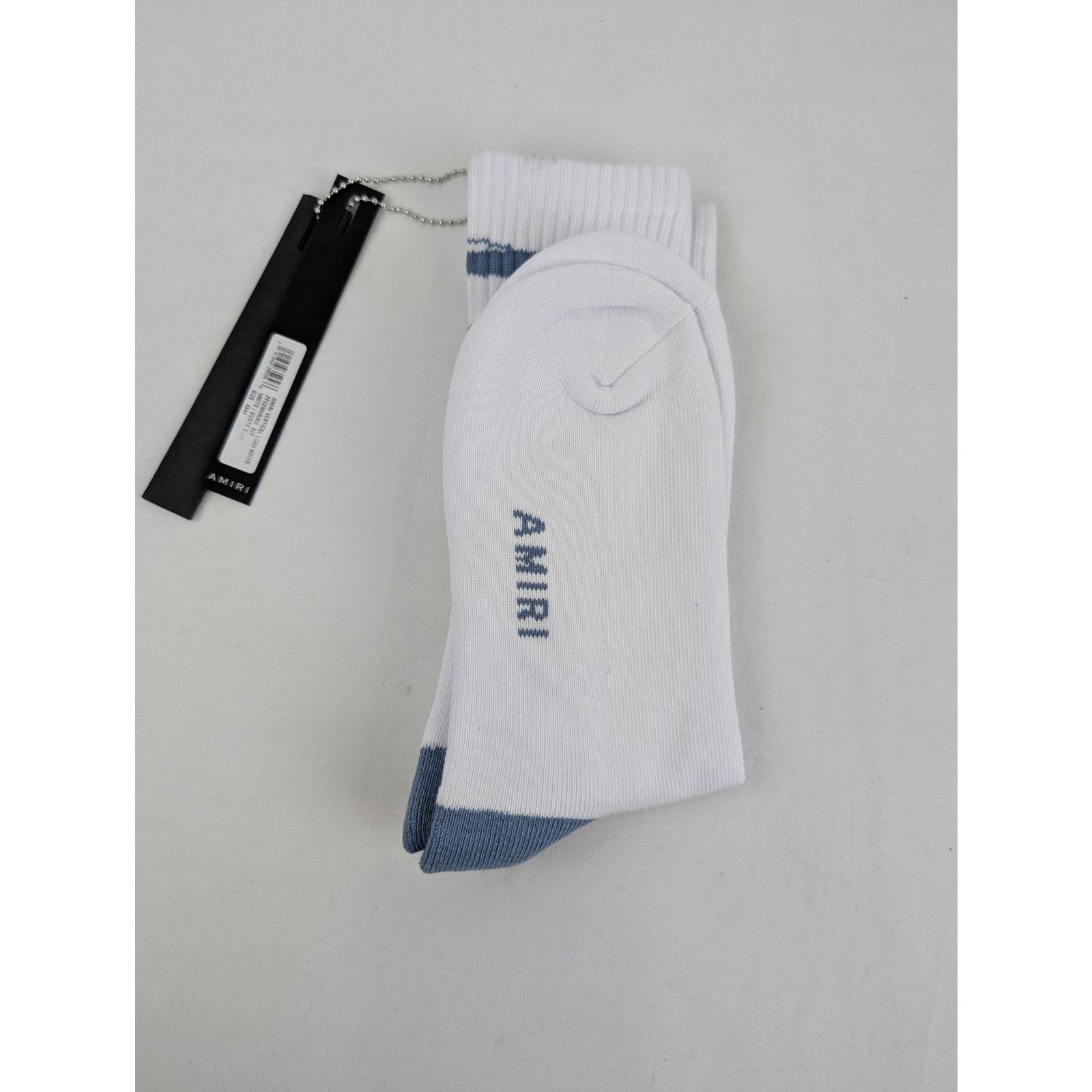 Amiri o1rshd1 Q:2 / Size: 43-44 / Amiri Vertical Logo Socks White Size ONE SIZE - 2 Thumbnail