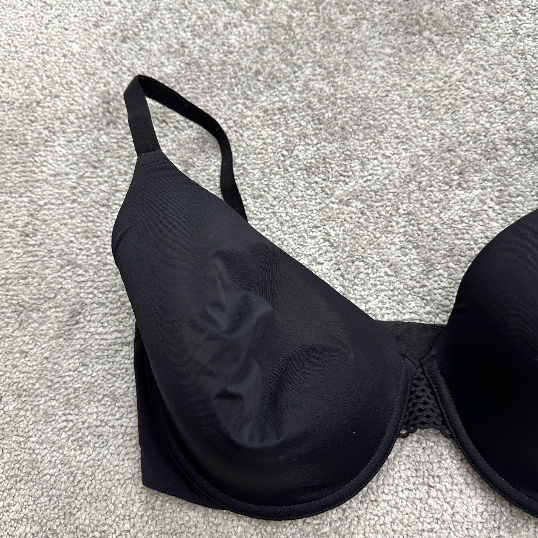 Hanes Hanes Push Up Bra Women's 38DD Black Nylon Underwire Adjustable Strap Padded Size ONE SIZE - 4 Thumbnail