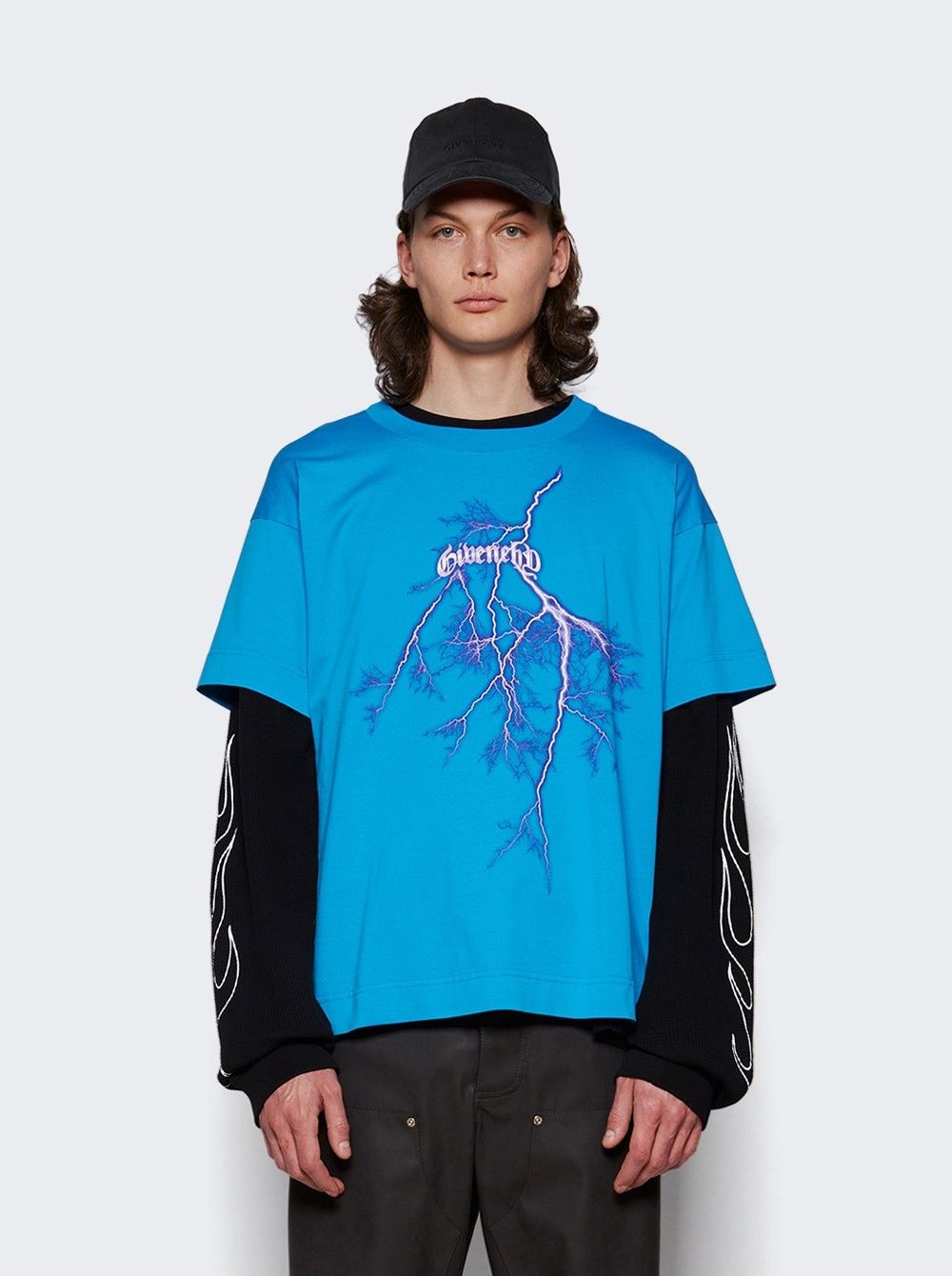 Givenchy Blue Lightning Logo T-Shirt Size US XL / EU 56 / 4 - 2 Thumbnail