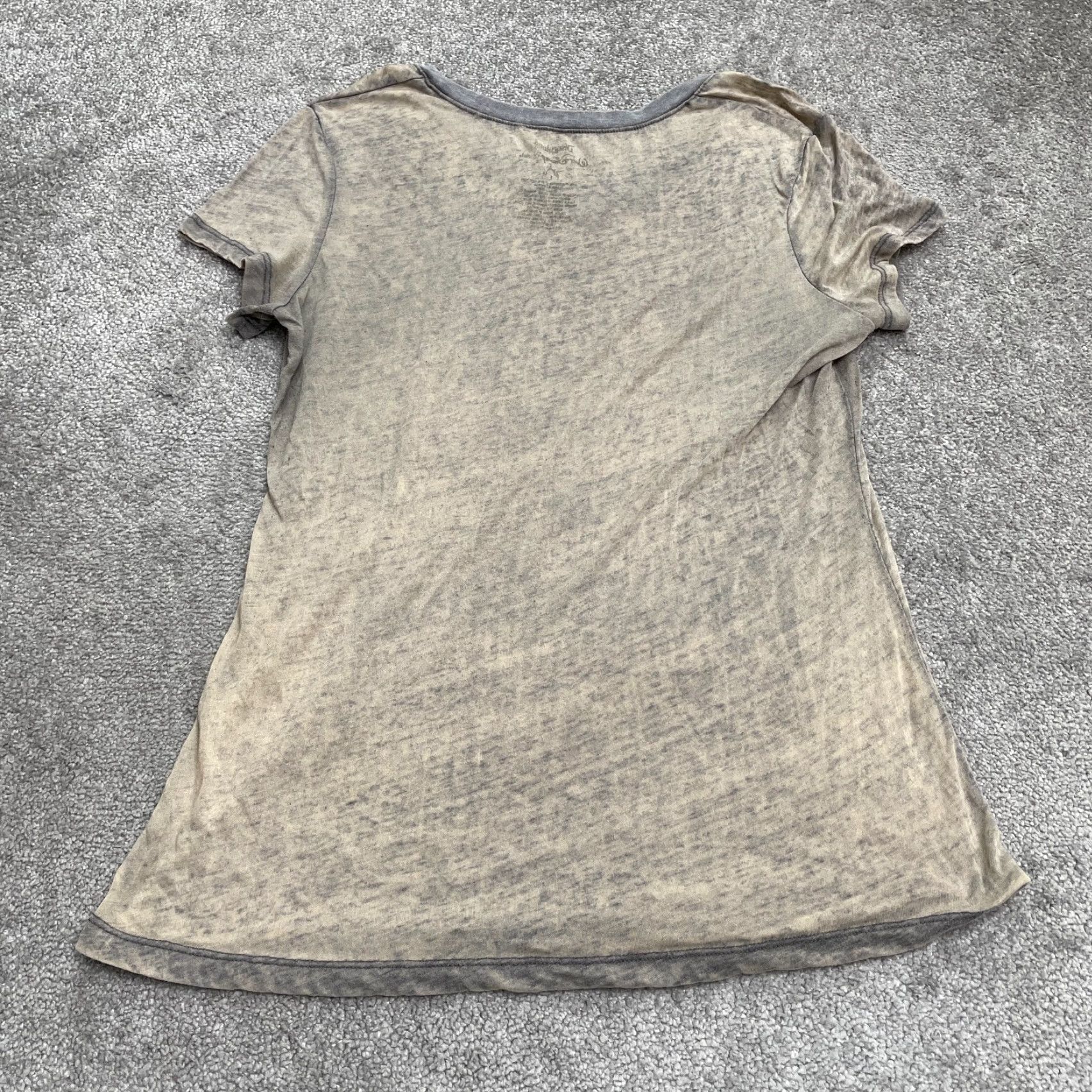 Vintage Disneyland T-Shirt Womens Large Brown Mickey Mouse V-Neck Graphic 90s Cartoon Daywear Size L / US 10 / IT 46 - 2 Thumbnail