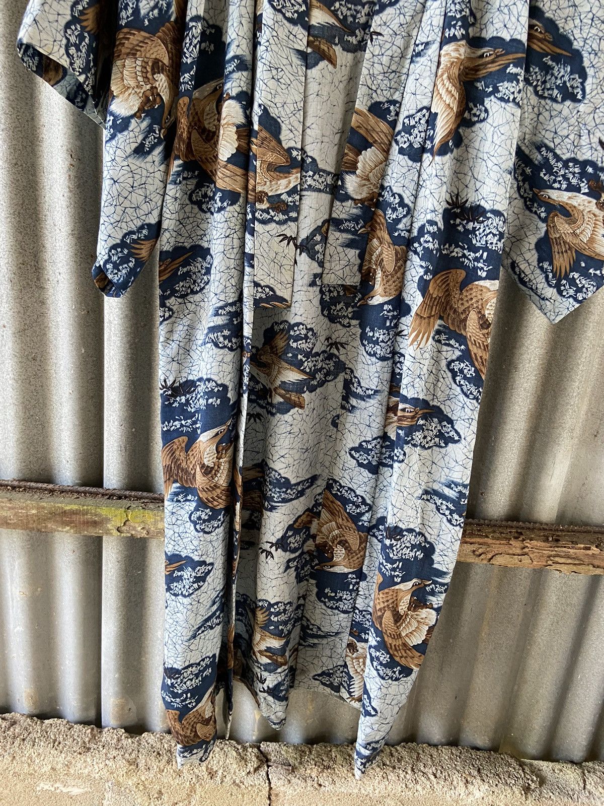 Komono Vintage Japanese Kimono Eagles Mountain Landscape Size US L / EU 52-54 / 3 - 3 Thumbnail