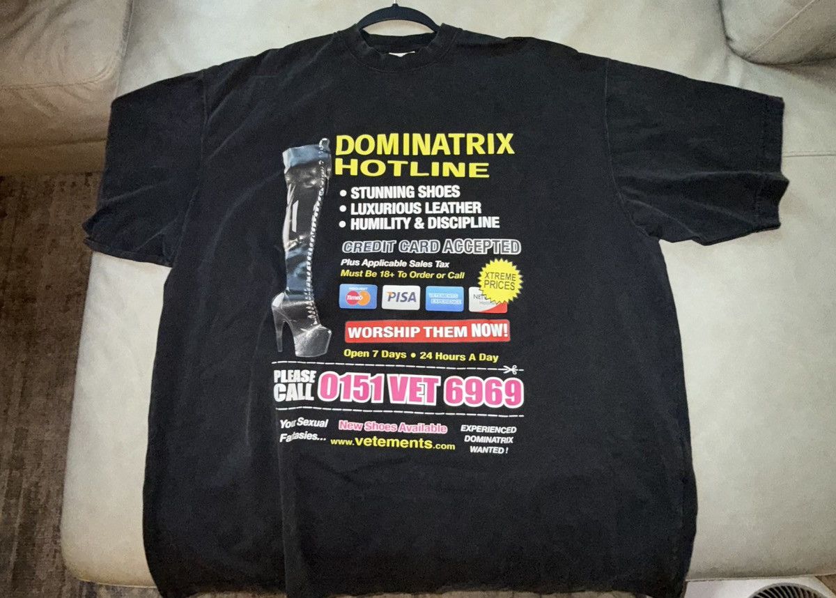 Vetements VETEMENTS Lamborghini Car Hotline T-Shirt Black