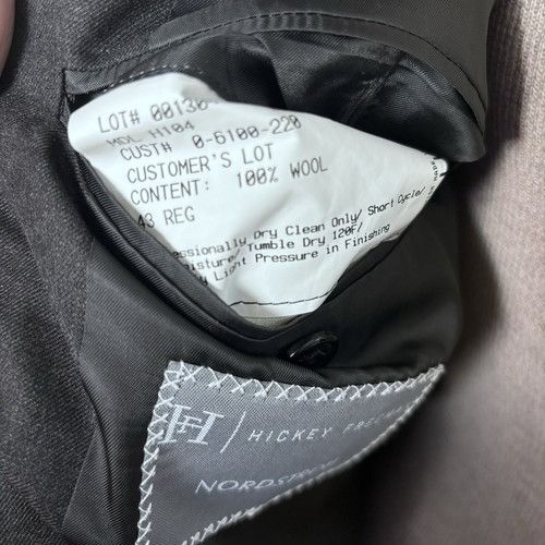 Hickey Freeman LORO PIANA Hickey Freeman Men's Dark Gray Solid Wool Blazer Size 42R - 12 Thumbnail