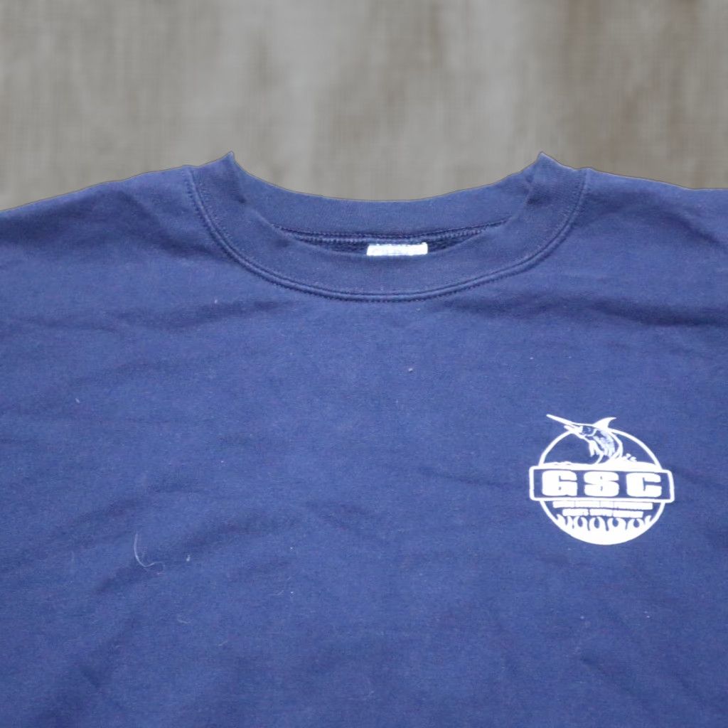 Vintage GSC GSC Greer's Supply Fire Protection Roanoke Virginia VA Sweater Adult Men's 3XL Blue Cotton Blend Knit Pullover Button Collared Long Sleeve Size US XXL / EU 58 / 5 - 1 Thumbnail