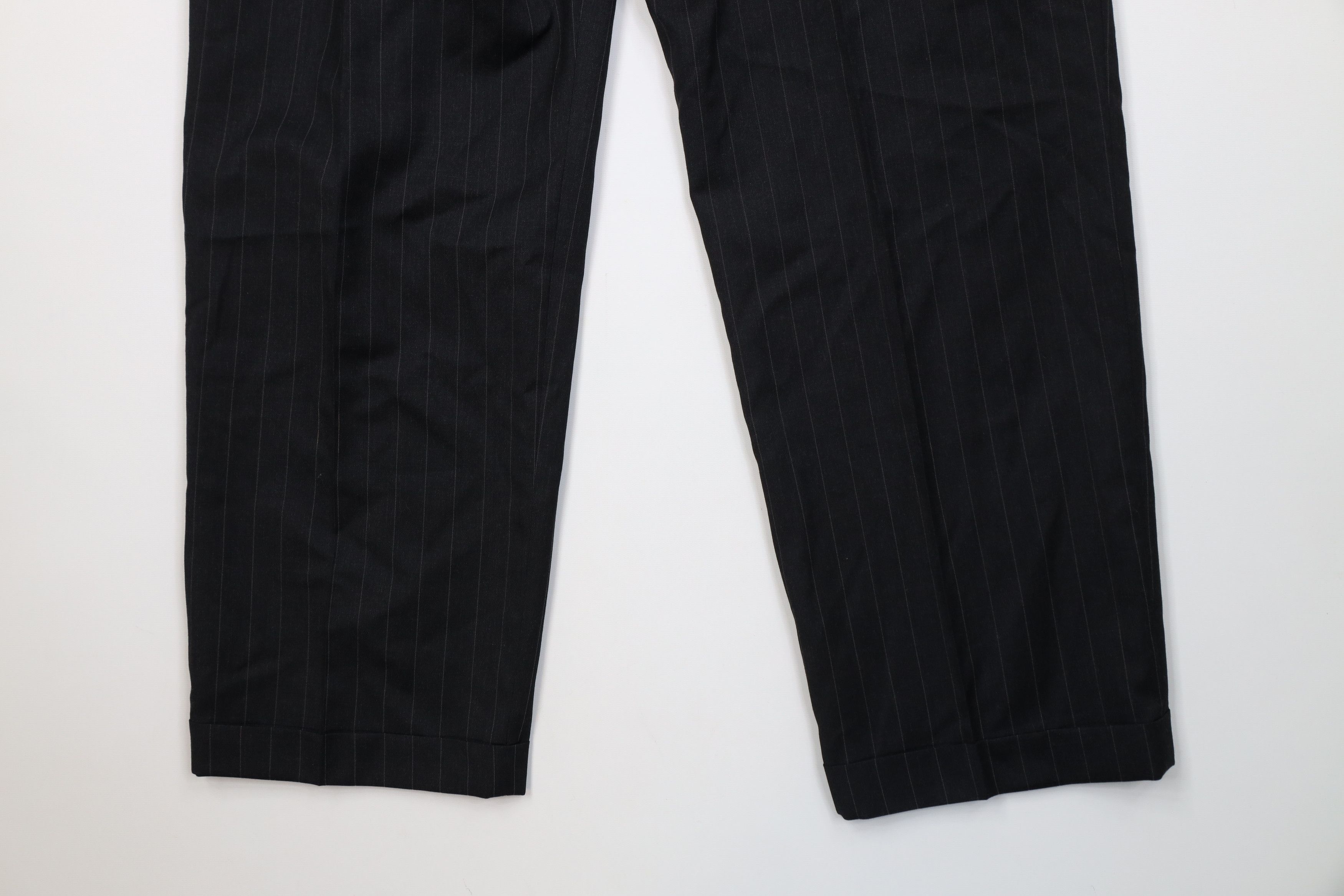 Vintage Vintage 90s Streetwear Pinstriped Wide Leg Chino Pants Black Size US 34 / EU 50 - 12 Thumbnail