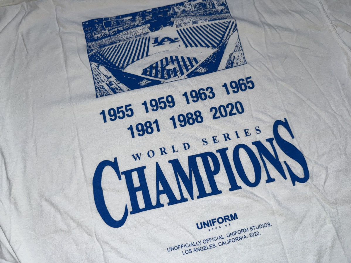 MLB × Uniform Studios Los Angeles Dodgers X Uniform Studios World Series White Tee Size US L / EU 52-54 / 3 - 4 Thumbnail