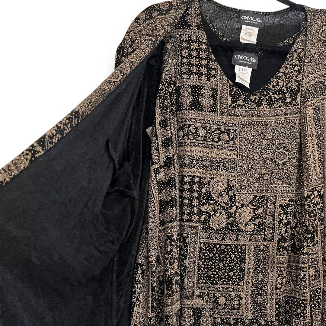 Vintage Vintage Onyx Nite glitter 2 piece blouse and jacket set Size XXL / US 16-18 / IT 52-54 - 2 Thumbnail