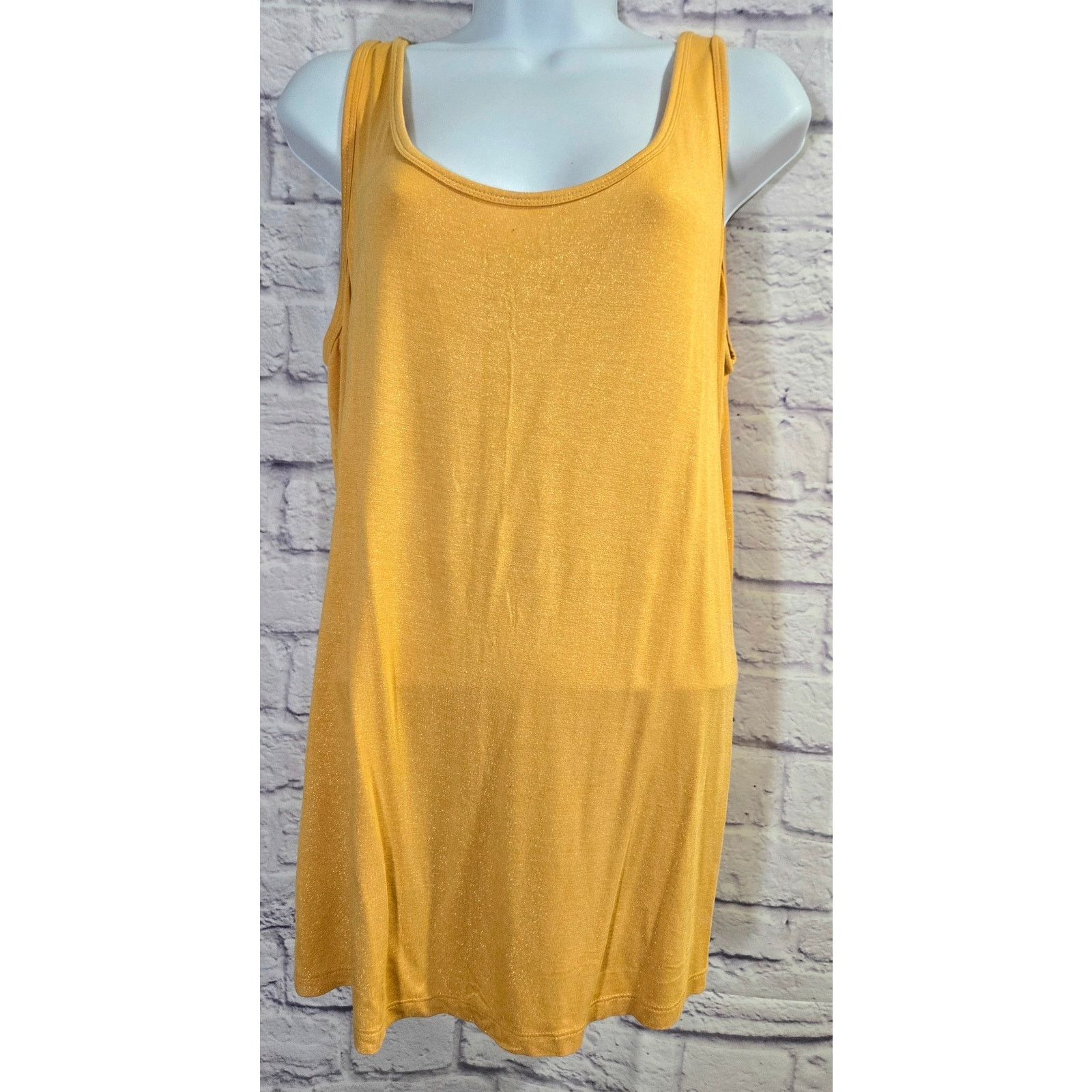 Other Lane Bryant Orange Yellow Tank Top 18 20 Metallic Shine Size XXL / US 16-18 / IT 52-54 - 1 Thumbnail