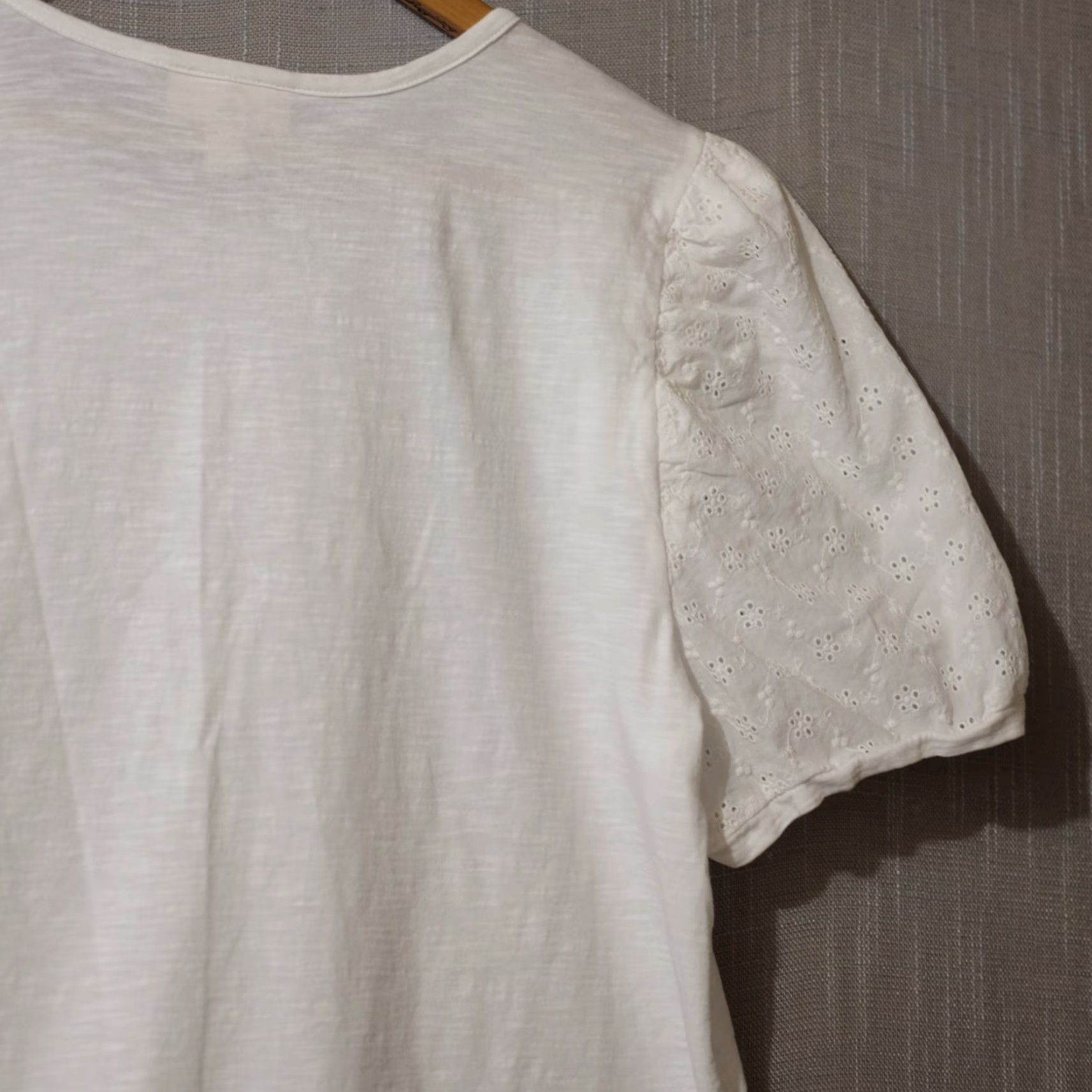Style & Co Style & Co White Puff Short Sleeve Blouse Stretch Womens XL A2-29 Blouse Size XL / US 12-14 / IT 48-50 - 7 Thumbnail