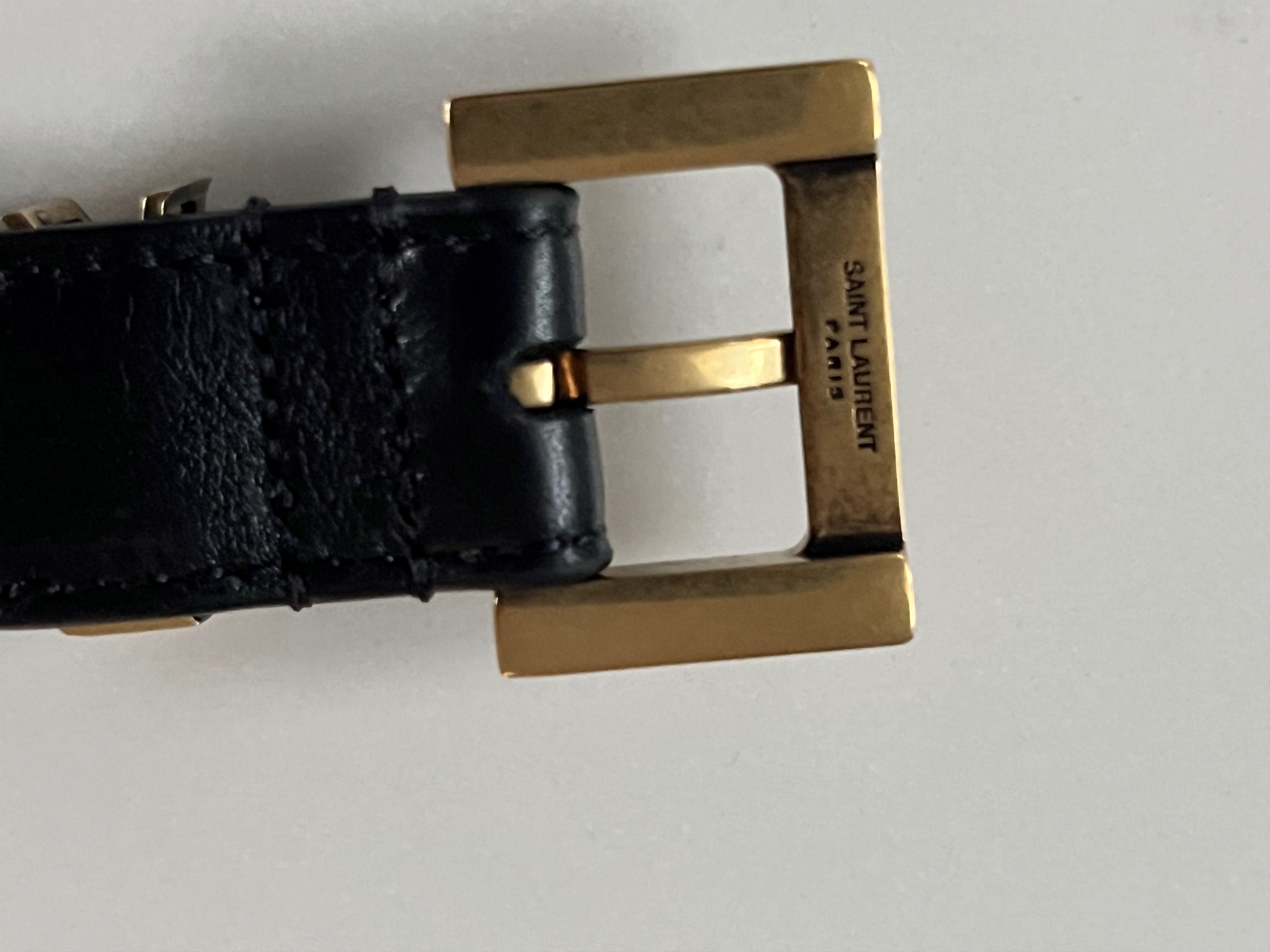 Saint Laurent Paris Cassandra Thin Belt in Smooth Leather Size ONE SIZE - 4 Thumbnail