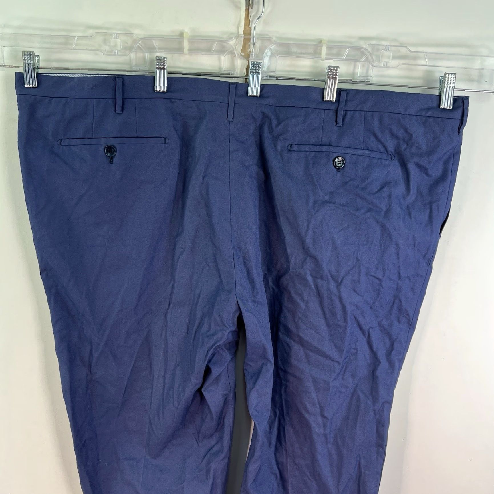 Vintage VINTAGE Rota Sartorial Italian Dress Pants Men 50 Waist Cotton Wool Blue Mid-Rise Straight Leg Size US 34 / EU 50 - 6 Thumbnail