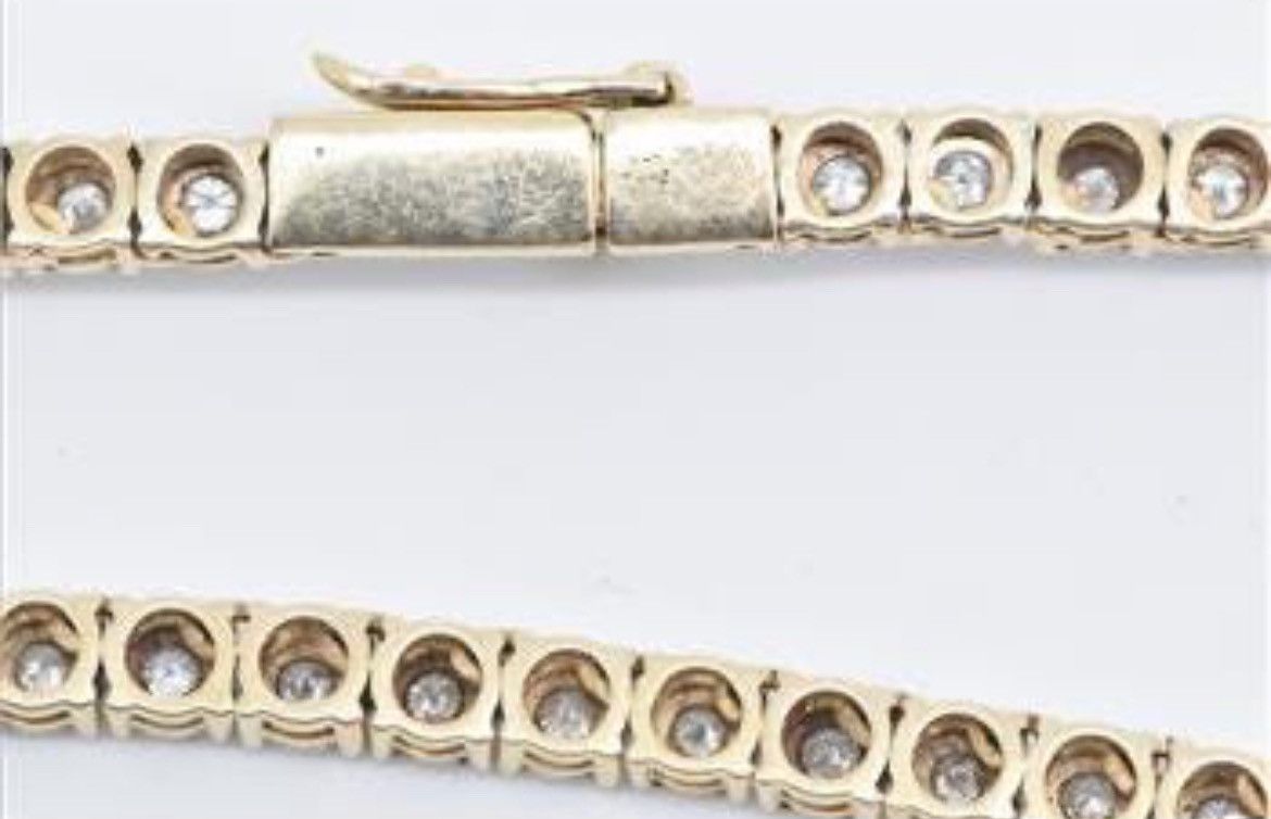 Other 10K Yellow Gold 4 Ctw Diamond Vintage Tennis Necklace 20” Size ONE SIZE - 5 Thumbnail