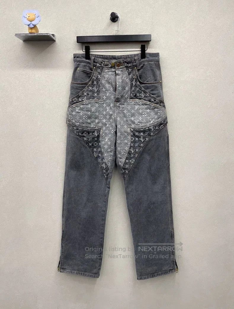 Louis Vuitton LV Logo Irregular Denim Jeans. Size US 30 / EU 46 - 2 Thumbnail