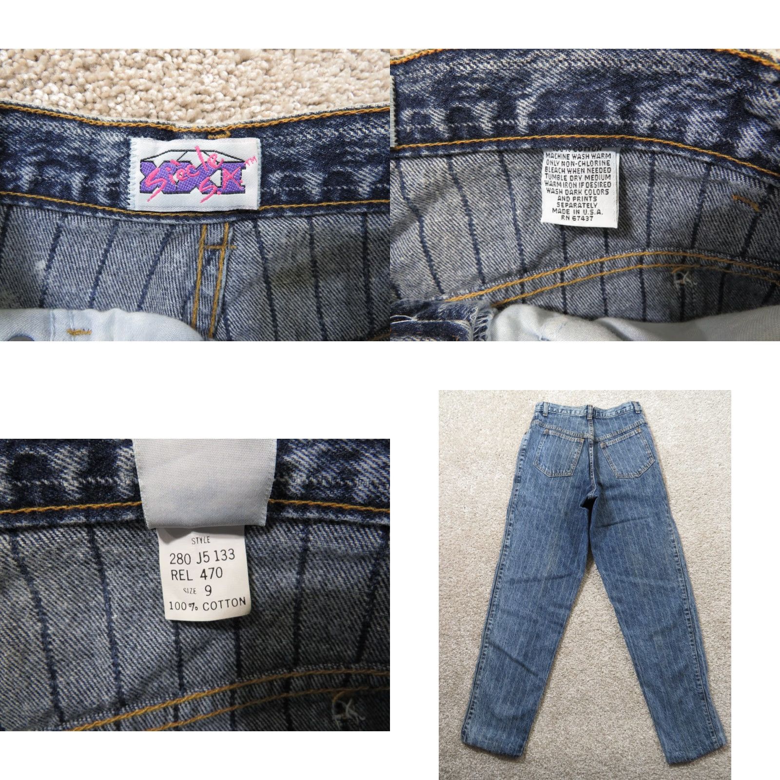 Vintage VINTAGE Siecle S.A. Pin Striped Jeans Denim Ladies 9 27x29 High Waist Disco Blue 1980s Womens Size 27" / US 4 / IT 40 - 8 Thumbnail