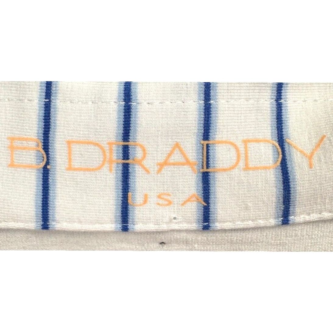 Vintage B. Draddy Polo Shirt Adult Large Blue Striped Pima Cotton Blend Rugby Casual Men Size US L / EU 52-54 / 3 - 3 Thumbnail