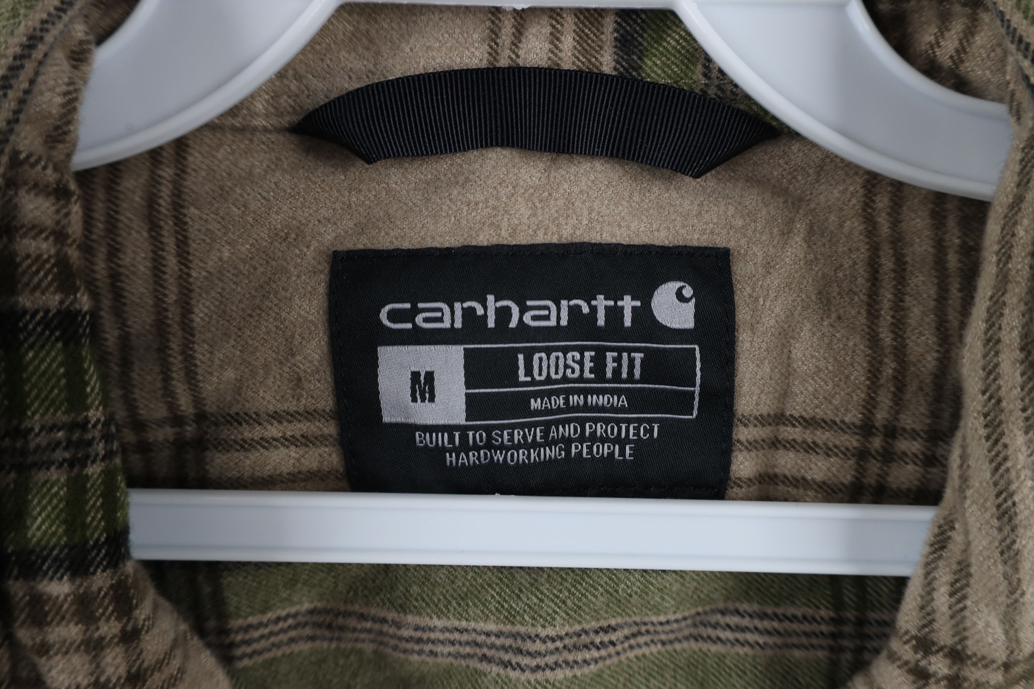 Carhartt × Vintage Vintage Carhartt Fit Heavyweight Flannel Button Shirt Plaid Size ONE SIZE - 7 Thumbnail