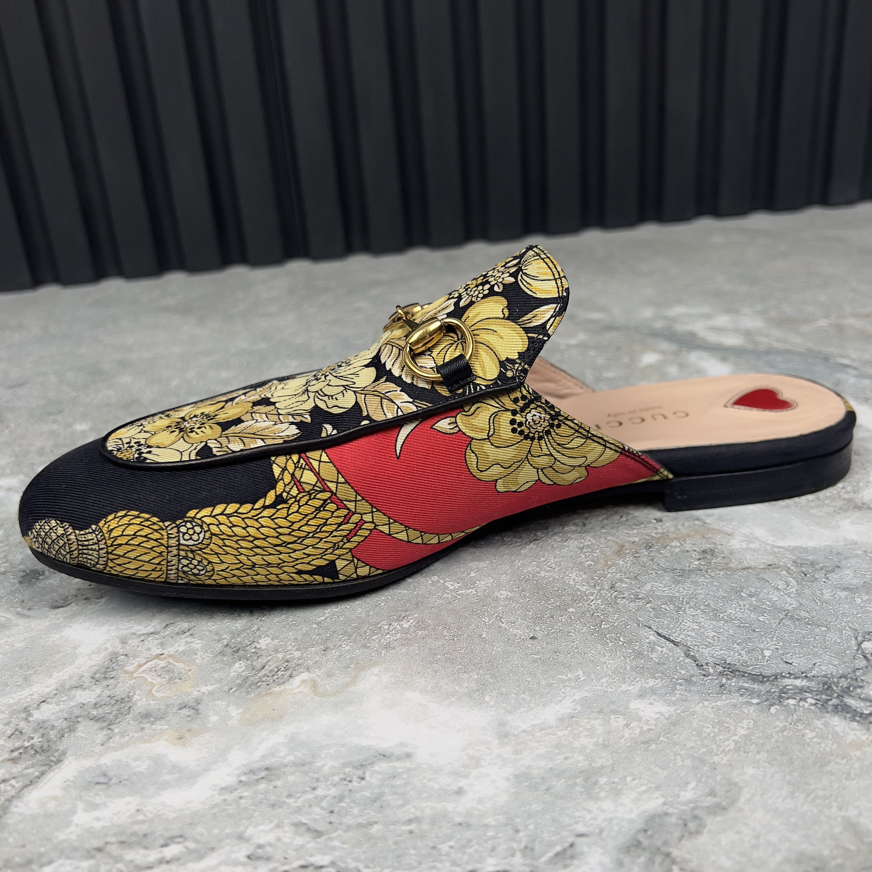 Gucci Princetown Horsebit Flat Floral Mule Fabric Size US 8 / IT 38 - 6 Thumbnail