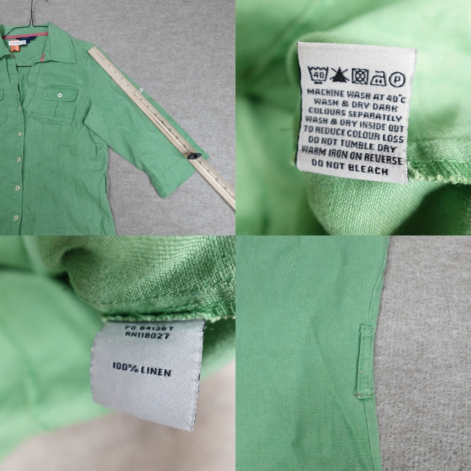 Boden Boden Dress Shirt Dress 8L Green Linen Roll Tab Utility Shirtdress Women Size 8 Knee Length Pockets Casual Size M / US 6-8 / IT 42-44 - 8 Thumbnail