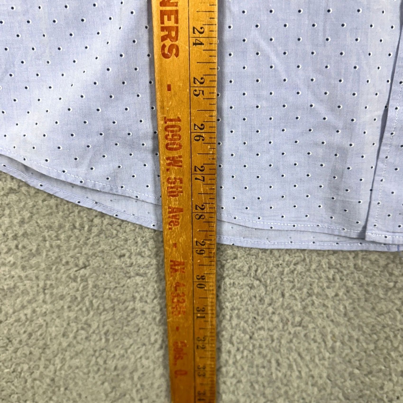 Vintage Twillory Untuckable Shirt Button Up Mens Medium Large Blue Dots Tailored Fit Size US M / EU 48-50 / 2 - 7 Thumbnail