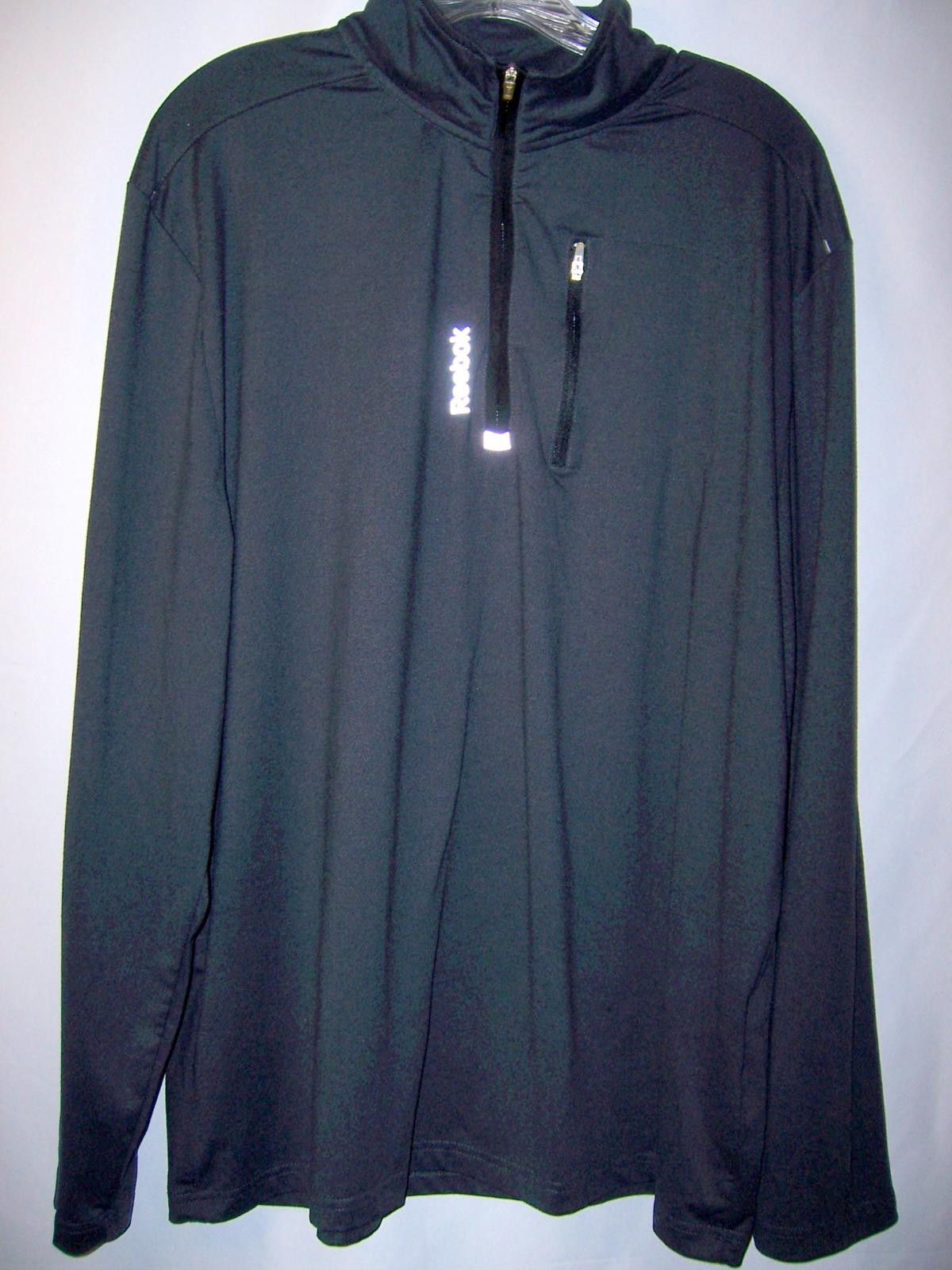 Reebok Reebok Play Dry 1/4 Zip Long Sleeve Pullover-Men's L-Dk Grey Size US L / EU 52-54 / 3 - 1 Thumbnail
