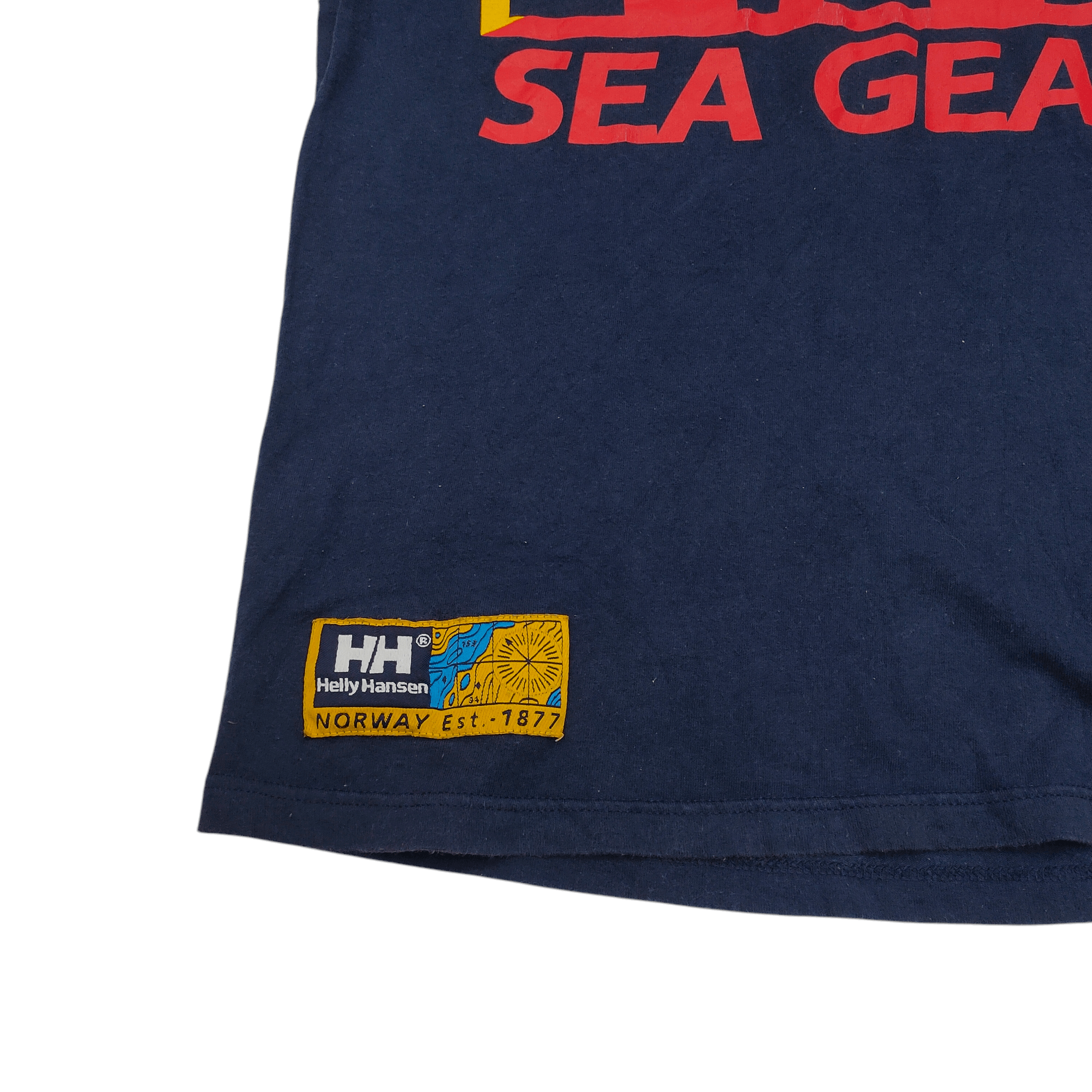 Helly Hansen × Vintage Vintage 90s Helly Hansen Sea Gear Tee Navy Blue Size L Size US L / EU 52-54 / 3 - 7 Thumbnail