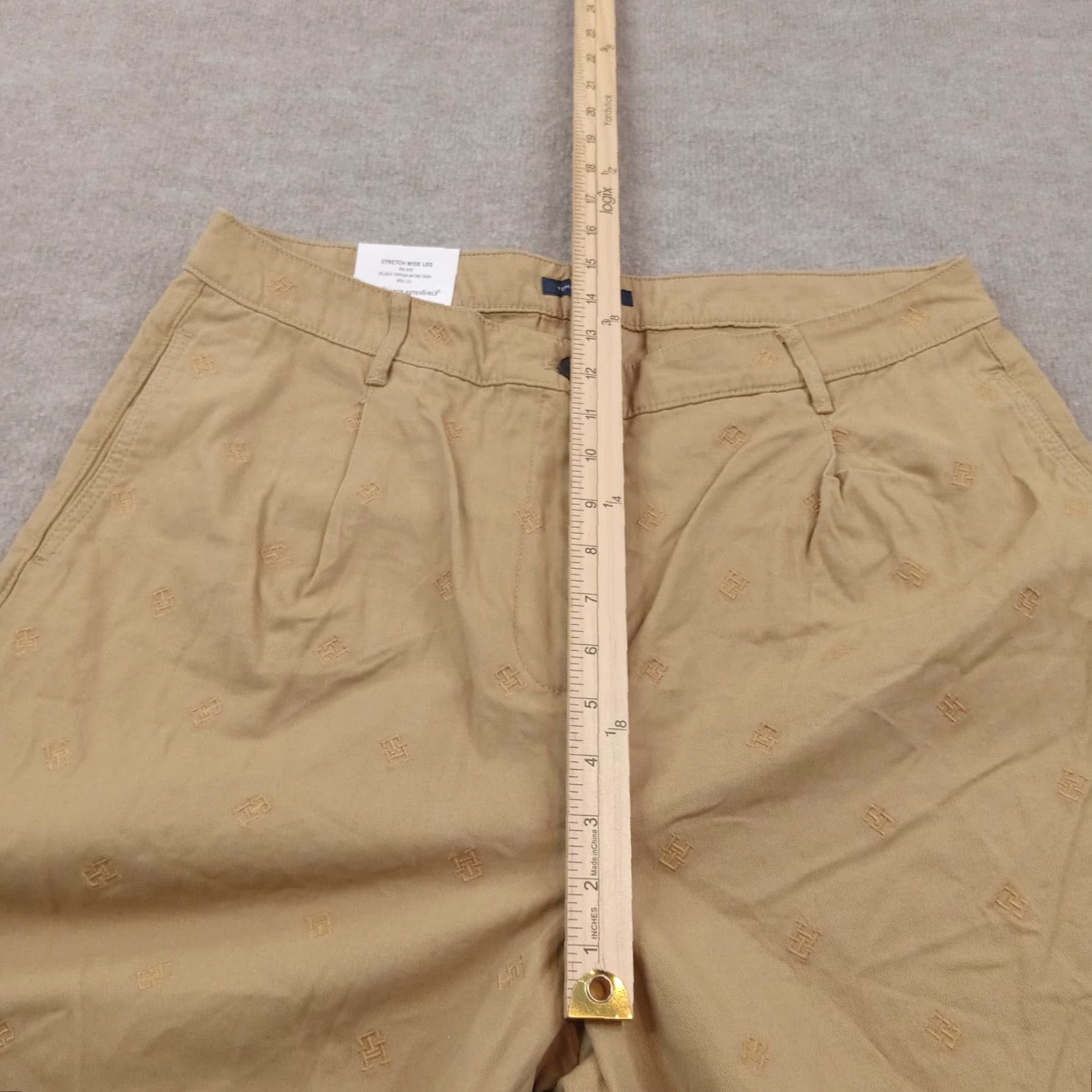 Tommy Hilfiger Tommy Hilfiger Women's Khaki Wide Leg Pants Size 14 Brown THFlex Logo Size 36" / US 14 / IT 50 - 6 Thumbnail