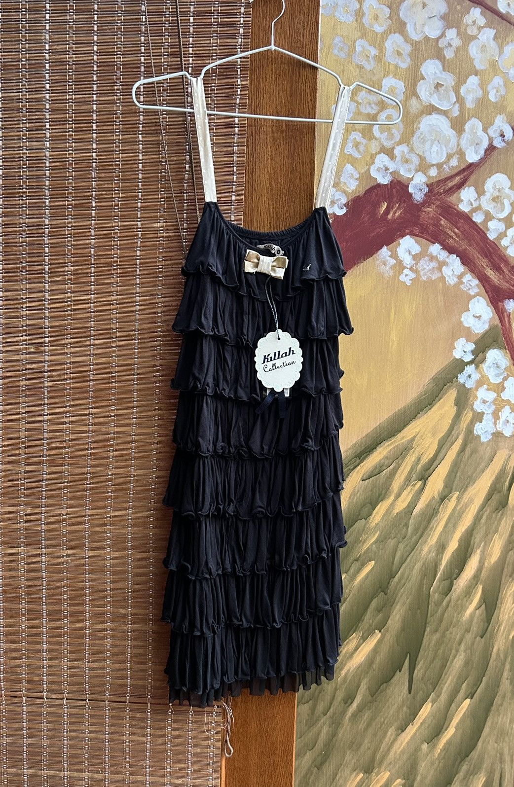 Y2K Killah Miss Sixty Ruffle Mini Dress Straps & Bow