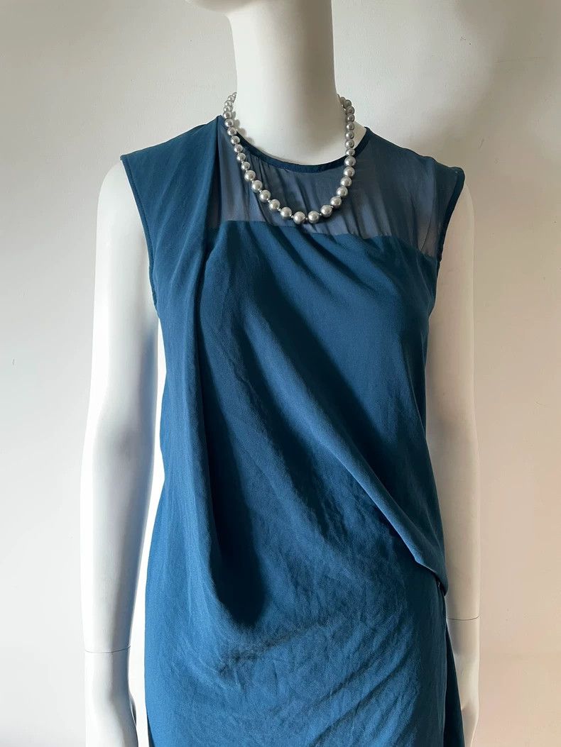HELMUT LANG size4 Blue pleated dress - ilac.rochib.com