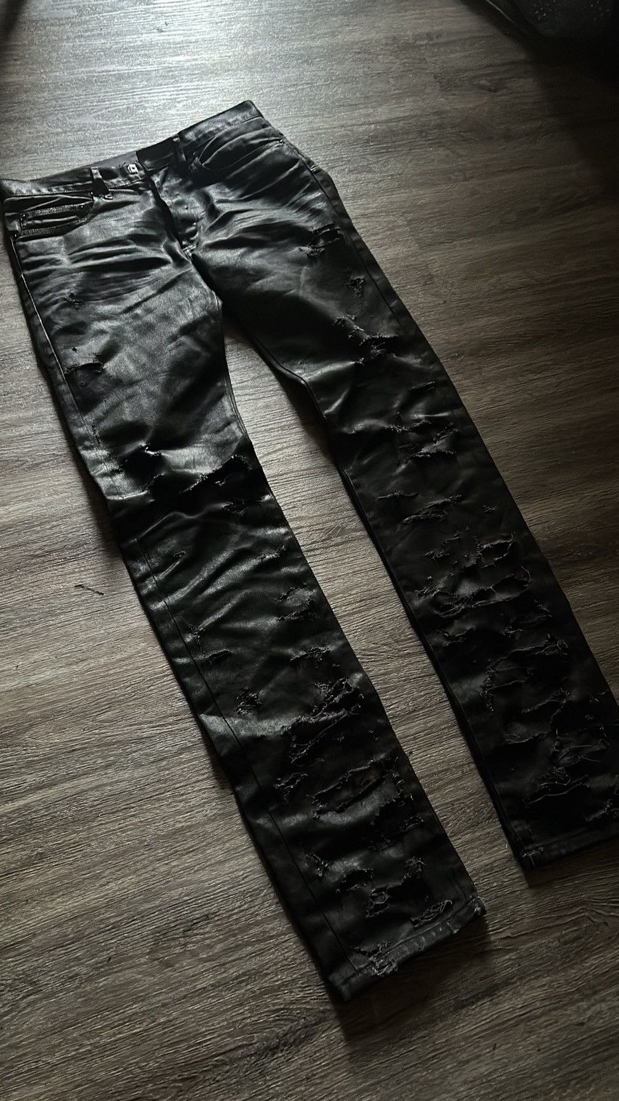 Dior 2005 Waxed Destroyed Denim Size US 29 - 3 Thumbnail