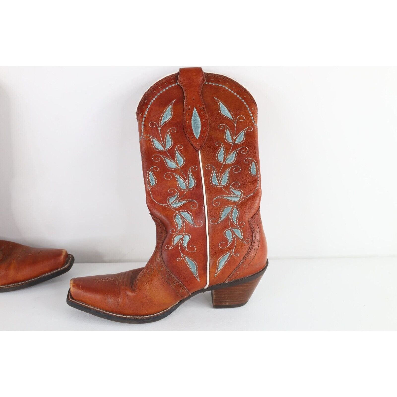 Ariat Ariat Flower Floral Leather Pull On Cowgirl Cowboy Boots Size US 7 / IT 37 - 8 Thumbnail