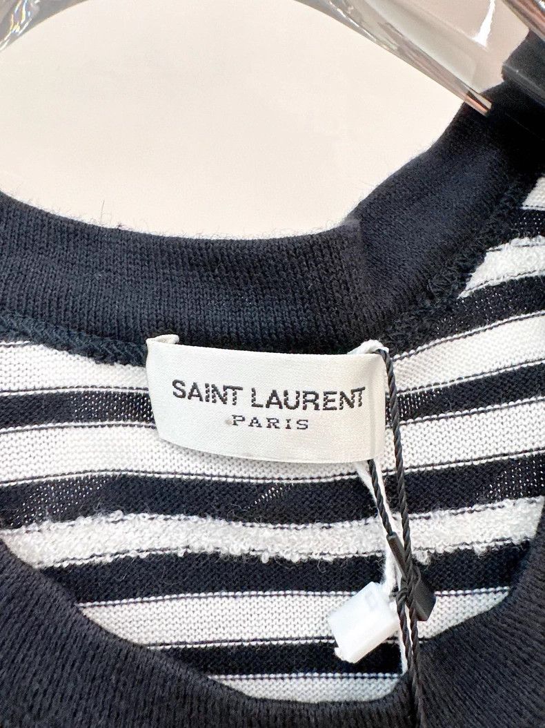 Saint Laurent Paris Black and white striped vest
